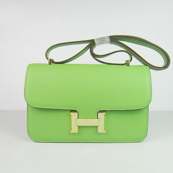 7A Hermes Constance Togo Leather Single Bag Green Gold Hardware H020